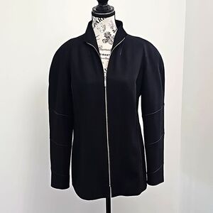 Harve Benard wool blend black jacket with zipper
